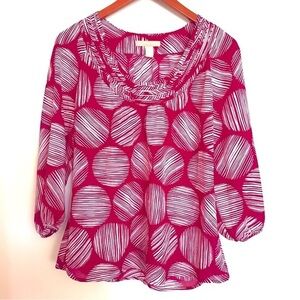 Banana Republic Red and White Top Size Medium